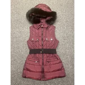 Rare Member’s Only Quilted Puffer Vest Maroon Size XS NWT